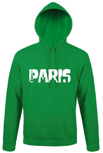 shirt84 Paris Skyline Männer Kapuzen Hoodie Grün M