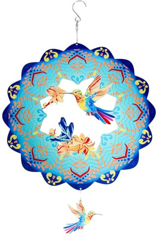 Carillons Éoliens et Jardin, 29,4x29,4cm, Spinners de Jardin Éolien en Acier Inoxydable Découpé au Laser Décoration de Jardin Extérieur et Intérieur