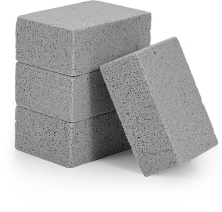 EILYGK 4 Pack Grill Brick, Pumice Stone for Cleaning Griddle/Flat Top Grills/Removing Stains BBQ-Grey