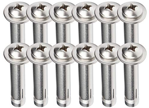 JLBopqaz Bolzen Dehnschrauben Dehnschrauben, Ankerbolzen, 12 Stück Dehnschraubenbolzen M6 x 40/50/60/70/80/100 mm - 304 Edelstahl-Flachkopf-Kreuz-Dehnschraubenhülsenbolzen (M6 * 70/12 Stück) (O