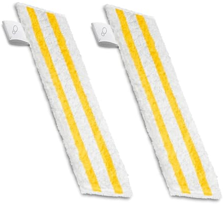 Microfibre Floor Cloths Compatible with Karcher Sc Series Steam Cleaners Sc1 Sc2 Sc3 Sc4 Sc5, Hook and Loop Fastener with Base Strap for Hard Floors Tiles Laminate Vinyl, 2-Piece Replacement Set