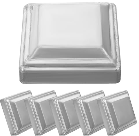 TOPPERFUN Tapas para Postes Cuadrados de Hierro 80x80 Mm 6 Unidades Cubiertas de Sellado para Barandillas y Cercas, Accesorio Resistente Intemperie para Protección de Vallas de Jardín