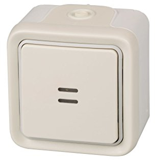 Legrand, 191517 Plexo Interrupteur mural lumineux, bouton poussoir étanche de surface de la gamme Plexo, interrupteur extérieur, étanche (IP55), blanc