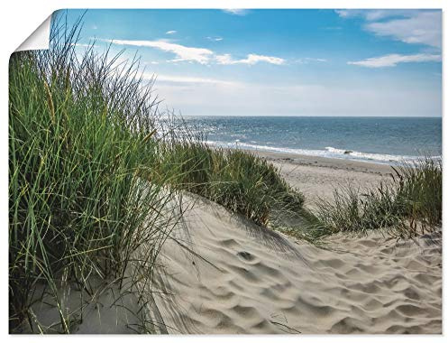 ARTLAND Wanddeko Poster & Kunstdrucke Wandposter 80x60 cm Strand Meer Küste Nordsee Maritim Düne Sommer Modern T1OE