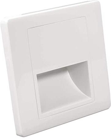 LIGHTWORLD24 Welt der Lichter LED Wandeinbauleuchte Stufenleuchte Treppenlicht Quadratisch für Einbau LED Wandleuchte Warmweiß 3000K IP30 1.5 Watt Treppenbeleuchtung Lampe Innen Weiß 230 Volt