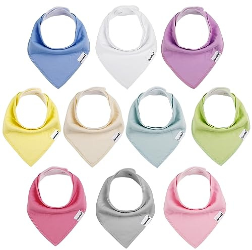 Baby Bandana Drool Bibs for Girls,Super Absorbent Triangle Baby Bibs for Drooling and Teething,100% Cotton Soft for Infant,Newborn 10Pack