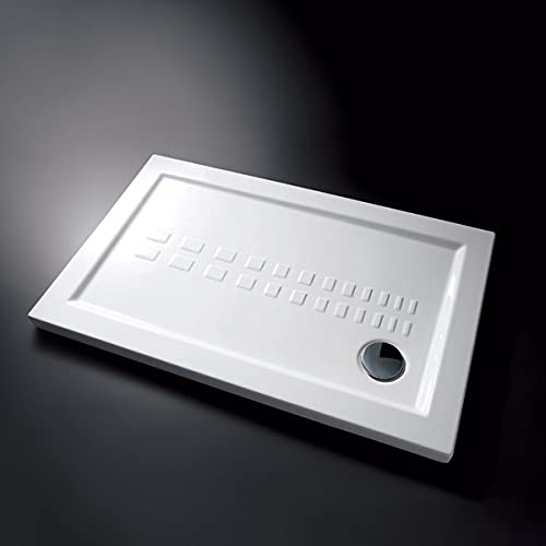 Yellowshop Piatto Doccia Rettangolare Althea ITO in Ceramica, Bianco, 100x80x5,5 cm