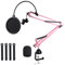Cicano Support de microphone, bras de suspension avec support antichoc, pince de bureau améliorée pour Blue Yeti Snowball Ice et autres micros Rose