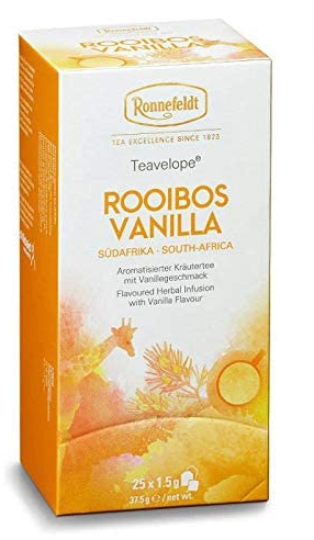 Ronnefeldt Teavelope 'Rooibos Vanilla' - Kräutertee mit Vanillegeschmack, 25 Teebeutel, 37,5 g, Menge:6 Stück