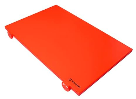SENO & SENO Tabla de Cocina para Cortar 60 x 40 x 2 cm de Polietileno con Retenedores | Color Rojo | Antiadherente y Resistente a los Golpes | para Cocina y Gastronomía