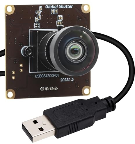 Svpro Carte de caméra USB Global Shutter 2 MP 90 fps Module webcam haute vitesse avec grand angle sans distorsion 120 degrés 1920 x 1200 AR0234 Caméra pour ordinateur, ordinateur portable, appareil