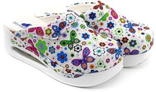 Terlik Sabo Air ST145 MAX Zuecos de Cuero Mules Zapatillas Zapatos Sabot, Mujer, Mariposa, EU 42
