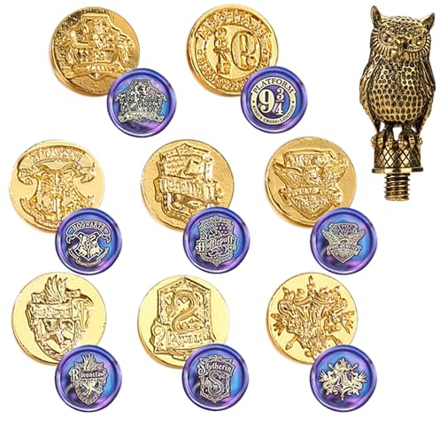 BDSHUNBF 8 Stück Wachs Siegel Stempel, 1 stempelgriff, Wachssiegel Stempel Set, Siegelstempel Für Umschlag, Hochzeit, Einladung, Geschenkverpackung Dekoration