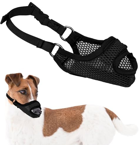 PEUTIER Maulkorb für Hunde, Weich Maulkorb Gegen Fressen mit Öffnung Vorne Atmungsaktiv Maulkorb Gegen Beißen Maulkorb für Kleine Hunde Geschenk (Schwarz)