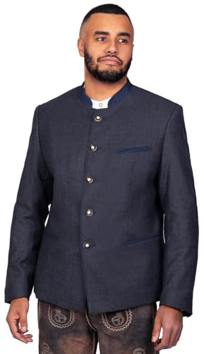 Edelnice Trachtenmode Trachtenjanker Benedikt Anthrazit-Moos, Anthrazit-Blau oder Hellgrau-Moos Gr. 46-64 (Anthrazit-blau, 52)