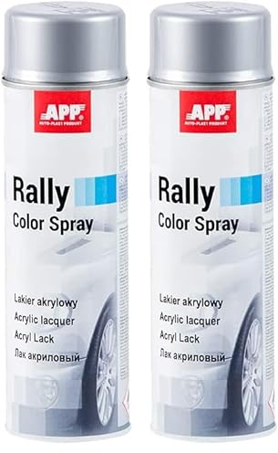APP Rally Color Spray Argento Lucido - Vernice Acrilica a Alta Copertura per Auto e Tutte le Superfici - 500 ml
