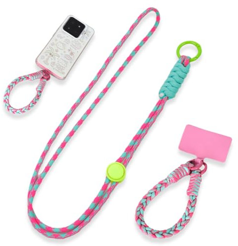 OIUAVYR 2 Stück Handykette Universal für alle Smartphones, Schlüsselband Kette zum Umhängen mit Universelles Pad,Einstellbar und Abnehmbar,handykette