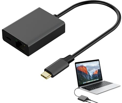 Adaptateur Ethernet USB-C Loovisse, USB C vers Ethernet RJ45 1000 Mbps, Compatible avec TV/clé Chromecast, téléphone, MacBook Air, MacBook Pro et Windows