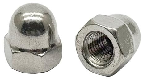 M8 x 1.0mm Acorn Cap Nuts,304 Stainless Steel Fine Thread Acorn Dome Head Hex Nuts,Rust-Resistant Fasteners(10Pcs)