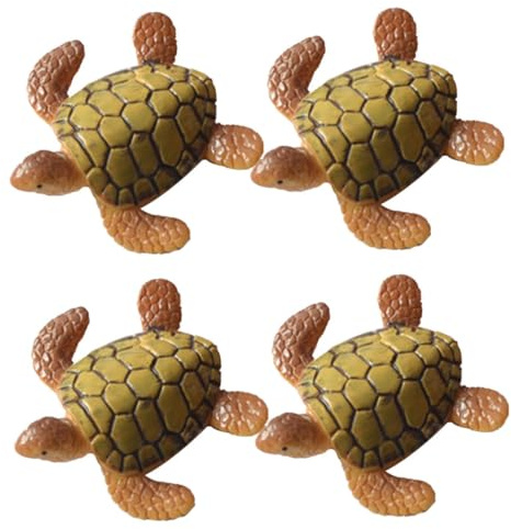 ibasenice 4 pièces Ornements de Tortue pour Décoration Aquarium Accessoires de Microlandscape Adorables pour de Votre Poissonnière et