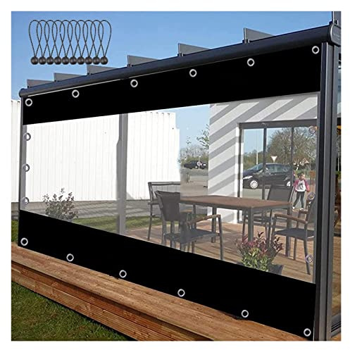 Wasserdichte PVC-Plane für den Außenbereich, transparente Pavillon-Seitenteile, wetterfeste Abdeckung für Pergola & Terrasse, Größe 230 x 200 cm (7,5 x 7,5 Zoll)