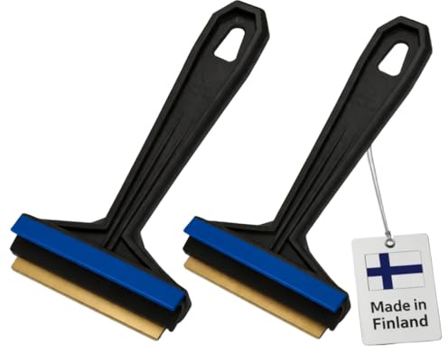 Quentus Group Raschietto Ghiaccio Auto Murska – Sbrinatore Parabrezza con Lama in Ottone Finlandese – Set 2 Pezzi – Accessorio Invernale Resistente – Made in Finland