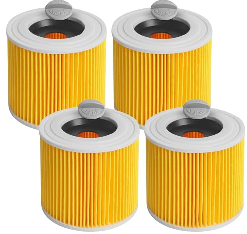 4 Pièces pour Filtre Aspirateur Karcher WD3 WD2 WD1 MV3 MV2 A K KNT NT SE VC, Remplace pour Filtre Aspirateur karcher 6.414-552.0/6.414-772.0/6.414-547.0 et Autres Modèles