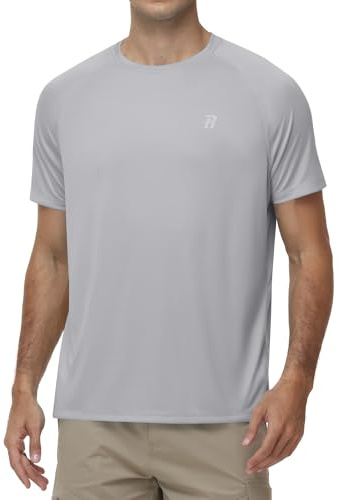Runhit UV Shirt Herren Kurzarm, Schwimmshirt mit UPF 50+ Sonnenschutz, Schnelltrocknendes Rashguard Atmungsaktives Badeshirt für Wassersport, Surfen und Outdoor