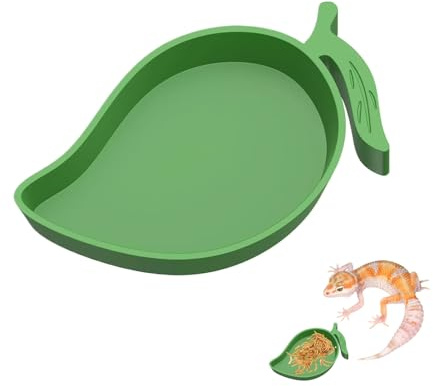 Cuenco de Agua para Reptiles | Plato de alimentación de Alimentos en Forma de Hoja con impresión 3D, Accesorios para Tanque, para Reptiles, lagartos, Leopardo, Camaleones, Tortugas, Serpientes