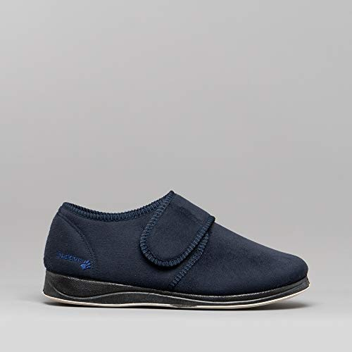 Padders Charles Wide Fitting Mens Memory Foam Slippers - Navy - UK10