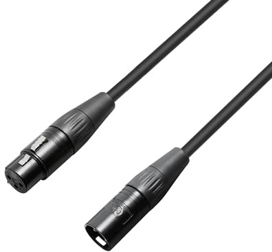 Adam Hall Cables 4 STAR MMF 0250 KRYSTAL - Mikrofonkabel, 3-Pol XLR female auf 3-Pol XLR male, schwarz, 2,5m