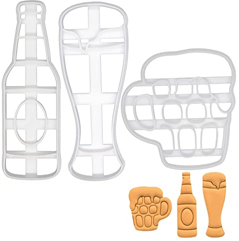 3er Set Biergläser Ausstechformen (Formen: Bierflasche, Weizenglas und Bierkrug), 3 Teile, Bakerlogy