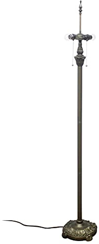 WERFACTORY Tiffany Floor Lamp Base Only, for 16-24 Inch Stained Glass Lampshade Height 64 Inch Bronze Finished Resin Base Antique Standing Lighting Base Replacement Only Wide 11 Inch
