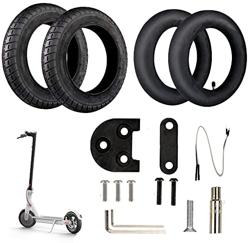 ANSENI® Kit de ruedas Wanda 10 pulgadas compatible para Xiaomi M365, 1s, Essential,Pro y Pro2, reemplazo para scooter eléctrico, cámara de aire, elevaciones y adaptador de válvula (Negro)