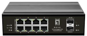 LEVEL ONE IGP-1031 - Switch di rete Gigabit Ethernet (10/100/1000) Power over Ethernet (PoE)/ 10 porte Gigabit PoE DIN-Rail, da -40°C a 75°C/nero