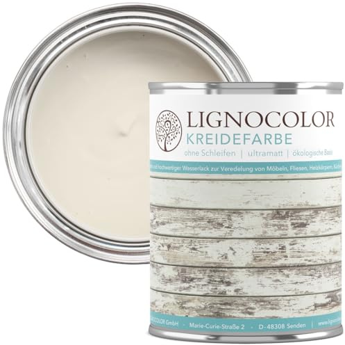 Lignocolor Kreidefarbe Shabby Chic Lack Landhaus Stil Vintage Look Chalky 1kg (Cream 138)