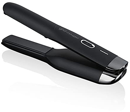 ghd Unplugged Styler ― 1 Cordless Flat Iron Hair Straightener, Professional Travel Straightening Iron with Heat-Resistant Case, USB-C Charging for 20-Minutes of Use ― Black