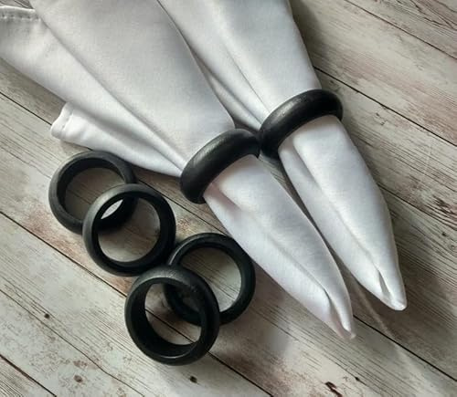 BIFFELY 12 delar eleganta servettringar i trä spännen enkel serviett servetthållare ring för bröllop, receptioner, middagsbjudning, vardag, familjesammankomster bankett, bordsdekor