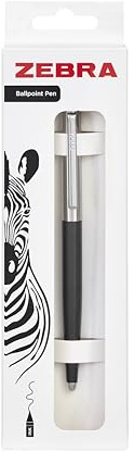 Zebra Pen 901 schwarzer Kugelschreiber, schlank und stilvoll, einziehbar und zuverlässig, hochwertiger schwarzer Schaft mit Präsentationsetui, feine Spitze, 1 Stück
