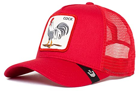 Goorin Bros. The Farm Trucker-Kappe aus Netzstoff für Damen und Herren, Rot (Rooster Truckin), Einheitsgröße