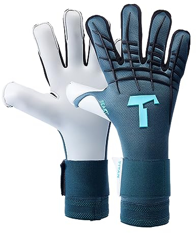 T1TAN Petrol Beast 3.0 - Torwarthandschuhe ohne Fingerschutz - Fußballhandschuhe für Jugendliche & Erwachsene, Unisex - Fusion Cut und 4mm Aqua Grip - Gr. 9