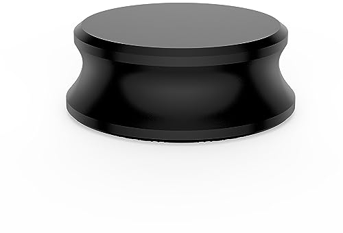 Record Weight Stabilizer 280g Turntable Weight Clamps for Turntable Vinyl Disc LP Record Player Aluminum LP Stabilizer with Protective Leather Pad (Black)