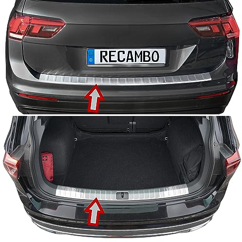 Ladekantenschutz Edelstahl MATT innen und außen kompatibel für VW Tiguan II | BJ ab 2016> | premium Qualität von RECAMBO