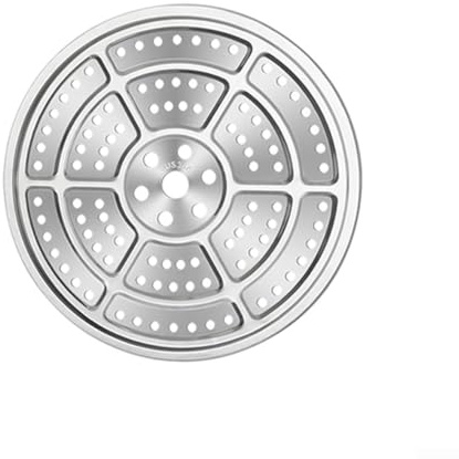 HEBEOT Vassoio rotondo per cottura a vapore in acciaio inossidabile 304, vassoio per cottura a vapore, cestino per cottura a vapore, accessorio per pentole a pressione, argenteo (23,7 cm)