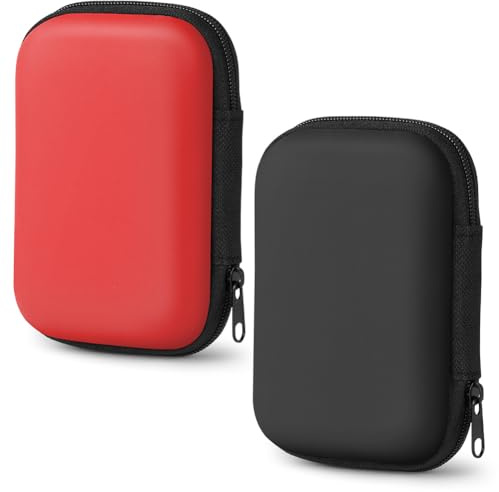 Aolso Borsa da trasporto UNO, 2 Pezzi Portatile Borsa per Carte UNO Flip, Custodia per Cartes Impermeabile e Resistente All'umidità, Adatto per una Varietà di Carte, UNO, Carte da Gioco (Nero/Rosso)