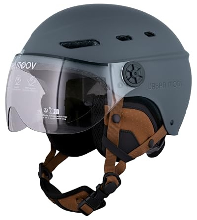 T'nB - Visor, Casque de Protection Vélo et Trottinette Electrique, pour Homme et Femme, Visière Transparente, Réglage Molette, Caches-Oreilles Détachables