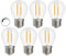 LUTW E27 LED Vintage Dimmbar, G45 E27 LED Warmweiss 4W ersetzt 40 watt Klar, 2700K, 495LM, LED Filament E27 Globe Lampe für Tischlampen, Wandlampen, Stehlampen, 6 Stück