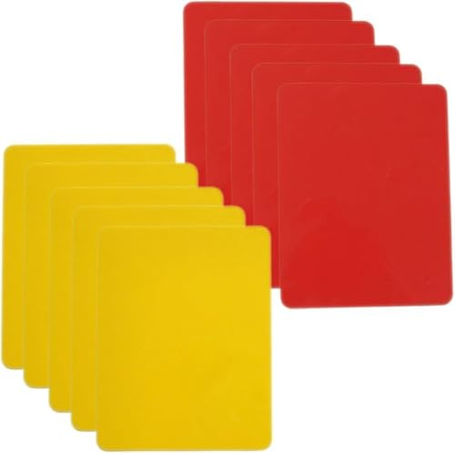 Wwyan 10Pcs Red Yellow Referee Card Set Sports Soccer Referee Warning Cards for Football Soccer Coach and Referee Scorebooks