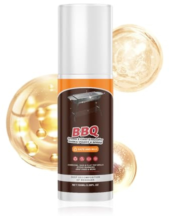 Detergente per Griglia,Potente Ed 100 ml - Detergente Sgrassatore per Piano Cottura - Per Vassoio da Forno, Bancone, di Ferro, Griglia, Pentola, Padella, Uso Esterno