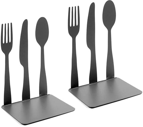 Fermalibri, 1 Coppia Fermalibri 4, 7x3, 7x6, 7'' Utensili da Cucina Estremità in Metallo con Cuscinetti Antiscivolo, Decorativi per Cucina Casa Scuola Ufficio Biblioteca